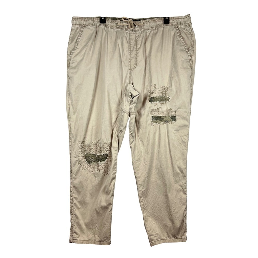 American Rag Drawstring Patchwork Khaki Straight … - image 1